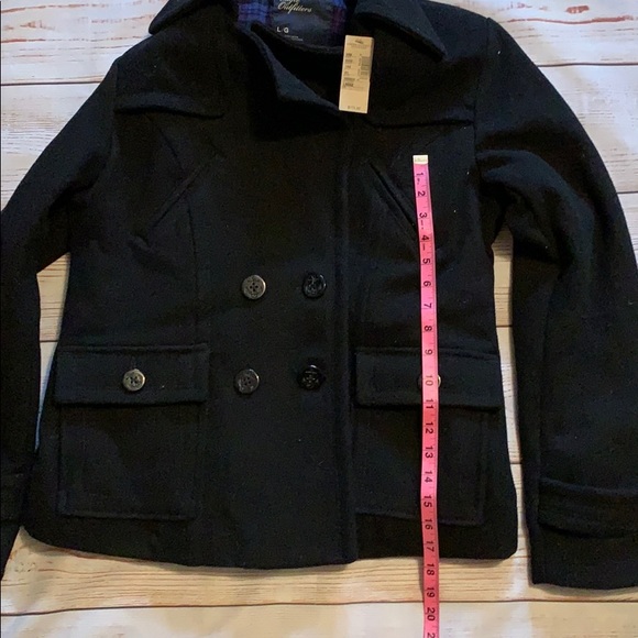 NWT AEO Black Pea Coat - Picture 6 of 7